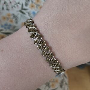 Elegant Hand Woven Gold-Toned Bracelet